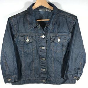Newport News Jeanology Collection Girl's 10 Blue Button Up Denim Jean Jacket